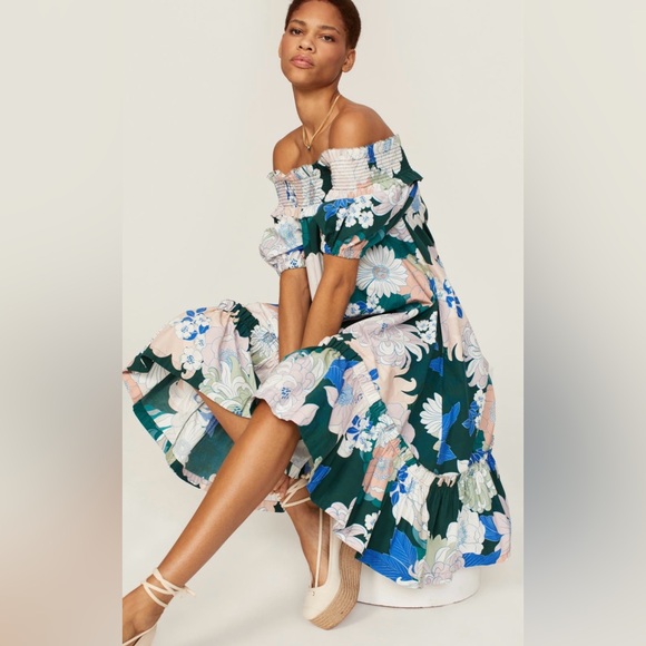 Anthropologie Cara Cara Floral Dress with Ruffle Hem And Pockets XS - Picture 4 of 11